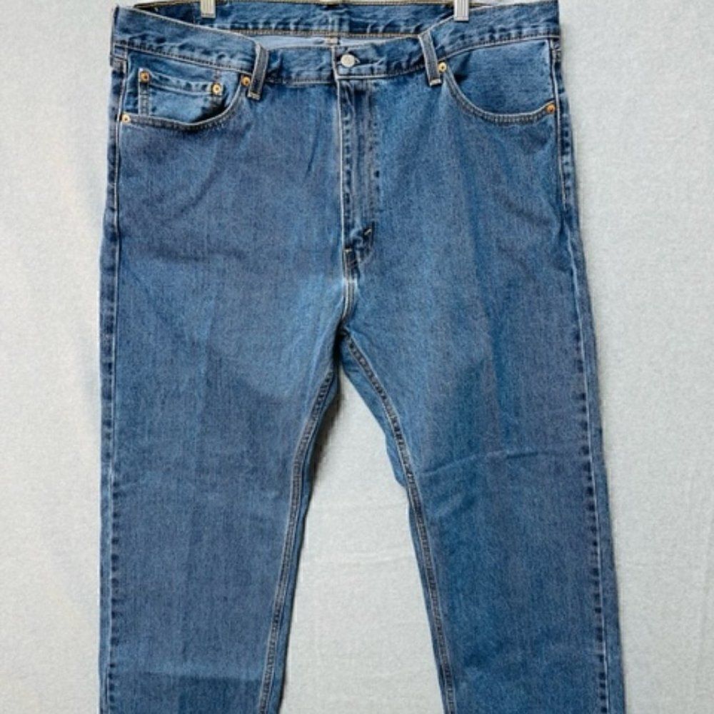 Levis 505 Jeans Men’s 42x30 Regular Fit Straight Leg Blue Denim Used Jeans Excel